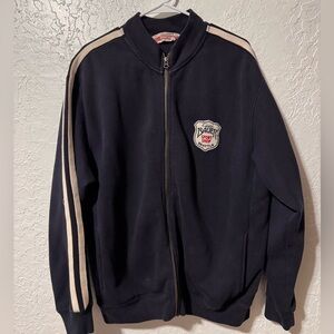 Vintage Eddie Bauer SPORT SHOP Full Zip Track Coach Jacket Sleeve Stripes Men's